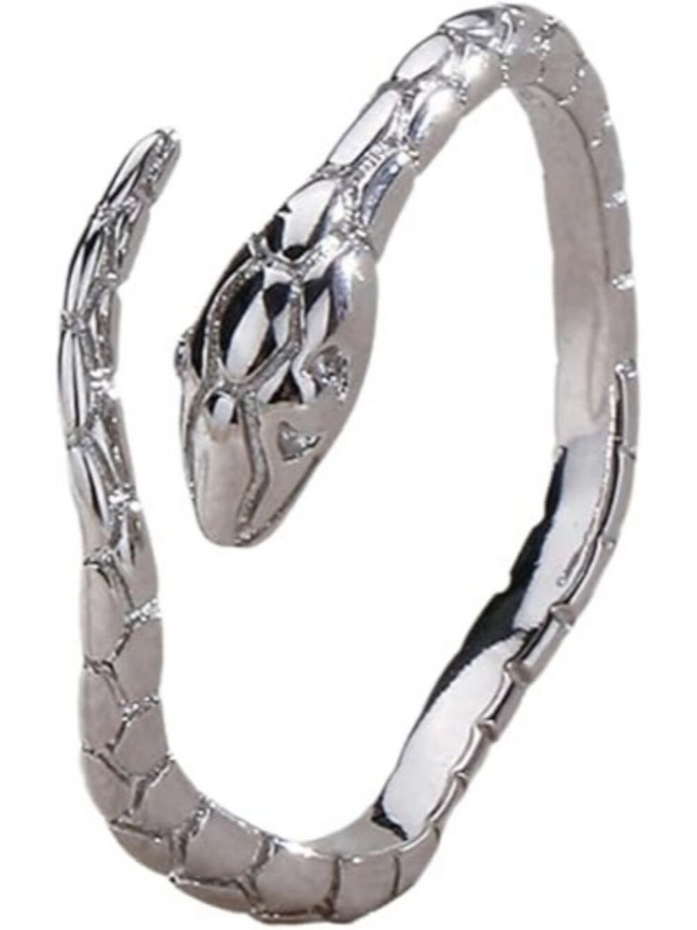 Silver Metal Snake Ring Adjustable Women Ring Delicate Hollow